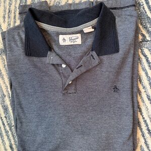 Penguin by Munsingwear  Polo Shirt Men's XXL (2XL)  Blue logo Golf Short Sleeve